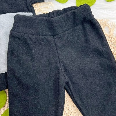 Conj. Jaqueta com Capuz Little Bear e Calça Boucle - Preto e Cinza